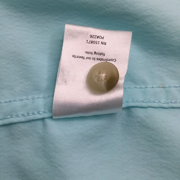 Poncho Shirt Mens 3XL Button Up Short Sleeve Magnetic Pockets Performance Blue - Picture 10 of 14